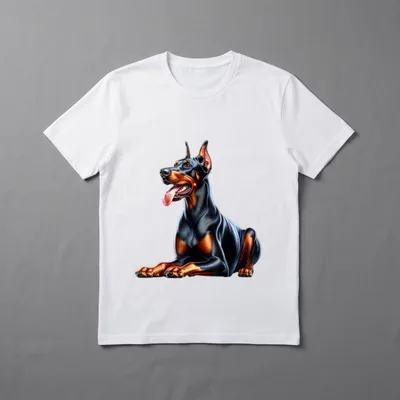 Doberman Design Dobermann T-Shirt – Klassisches T-Shirt in Schwarz