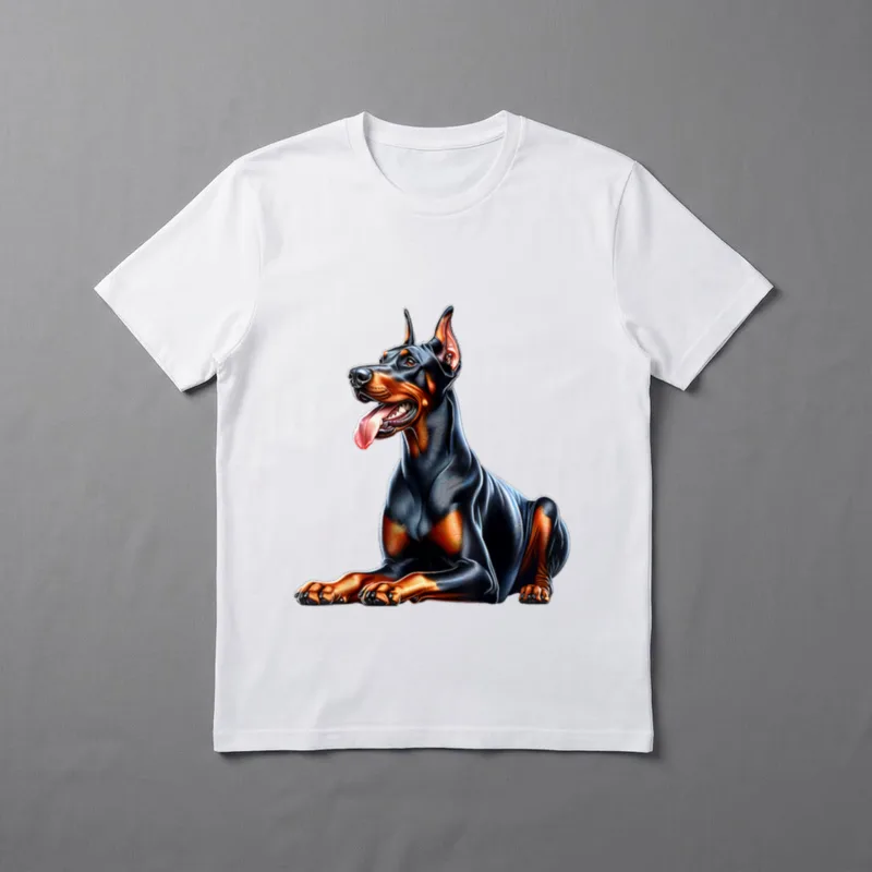 Doberman Design Dobermann T-Shirt – Klassisches T-Shirt in Schwarz