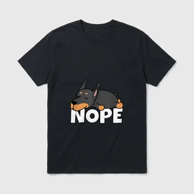 Dobermann Pinscher Fauler Lustiger T-Shirt – Klassisches T-Shirt in Schwarz
