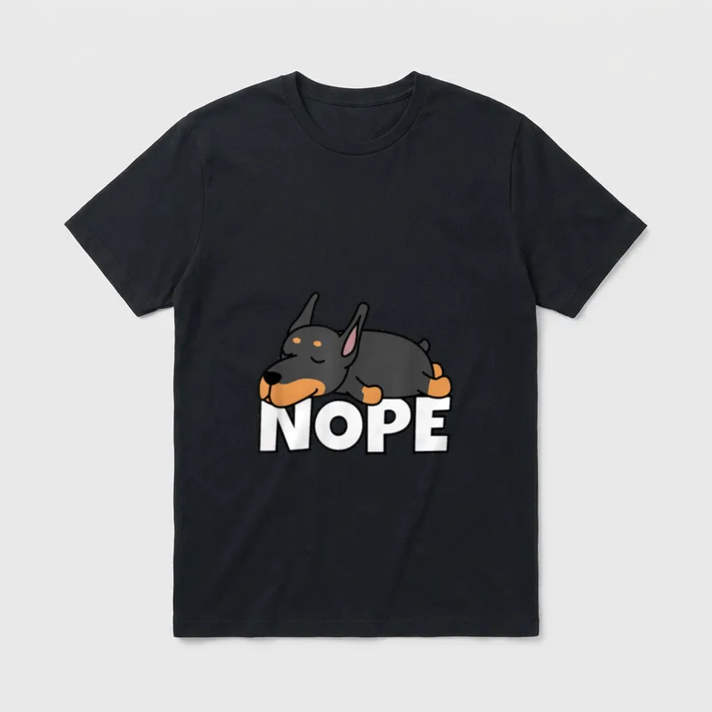 Dobermann Pinscher Fauler Lustiger T-Shirt – Klassisches T-Shirt in Schwarz