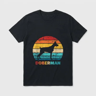 Dobermann vintage T-Shirt – Klassisches T-Shirt in Schwarz