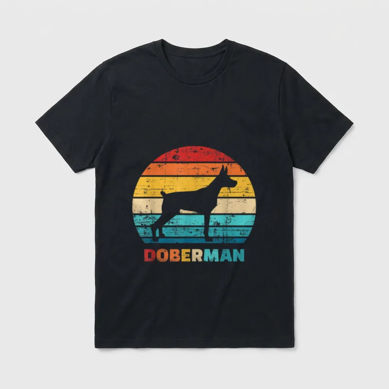 Dobermann vintage T-Shirt – Klassisches T-Shirt in Schwarz
