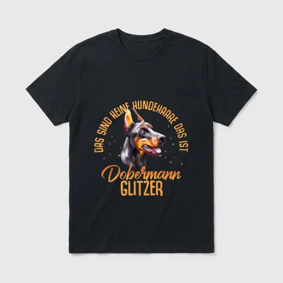 Dobermann Hund Pinscher Hunderasse T-Shirt 0037 – Klassisches T-Shirt in Schwarz