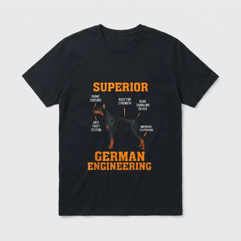 Dobermann Pinscher Superior German T-Shirt – Klassisches T-Shirt in Schwarz