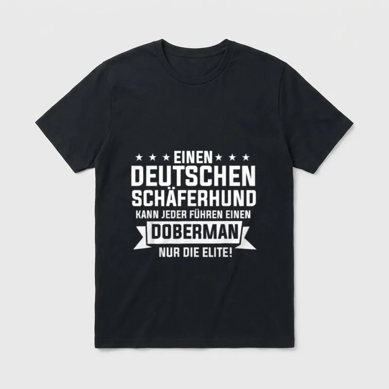 Ein Dobermann Kann Nur T-Shirt – Spruch Deutscher Schäferhund Doberman Elite Sterne Banner – Klassisches T-Shirt in Schwarz
