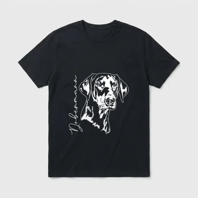 Dobermann Portrait Hund Hundeportrait T-Shirt – Klassisches T-Shirt in Schwarz