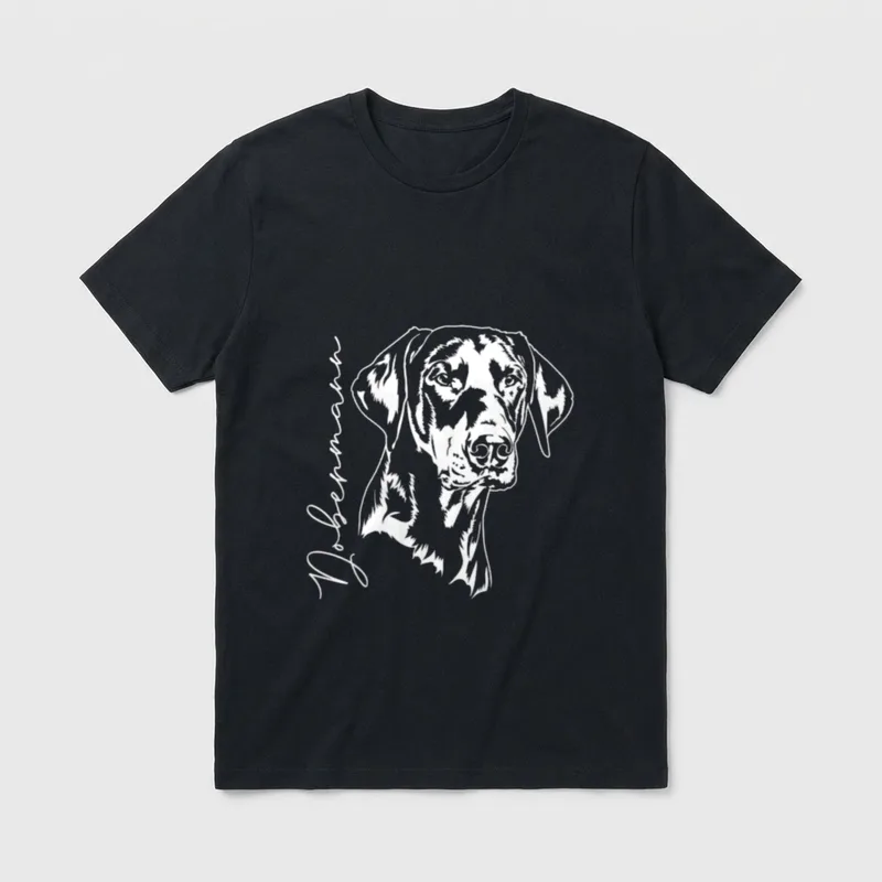 Dobermann Portrait Hund Hundeportrait T-Shirt – Klassisches T-Shirt in Schwarz