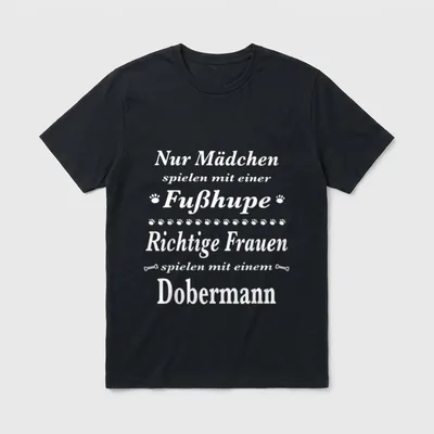 Dobermann Dobermann Hund Dobermann Fußhupe T-Shirt – Klassisches T-Shirt in Schwarz