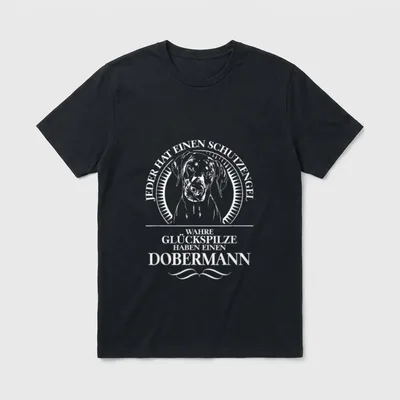 Dobermann Schutzengel Hund Hunde Spruch T-Shirt – Klassisches T-Shirt in Schwarz