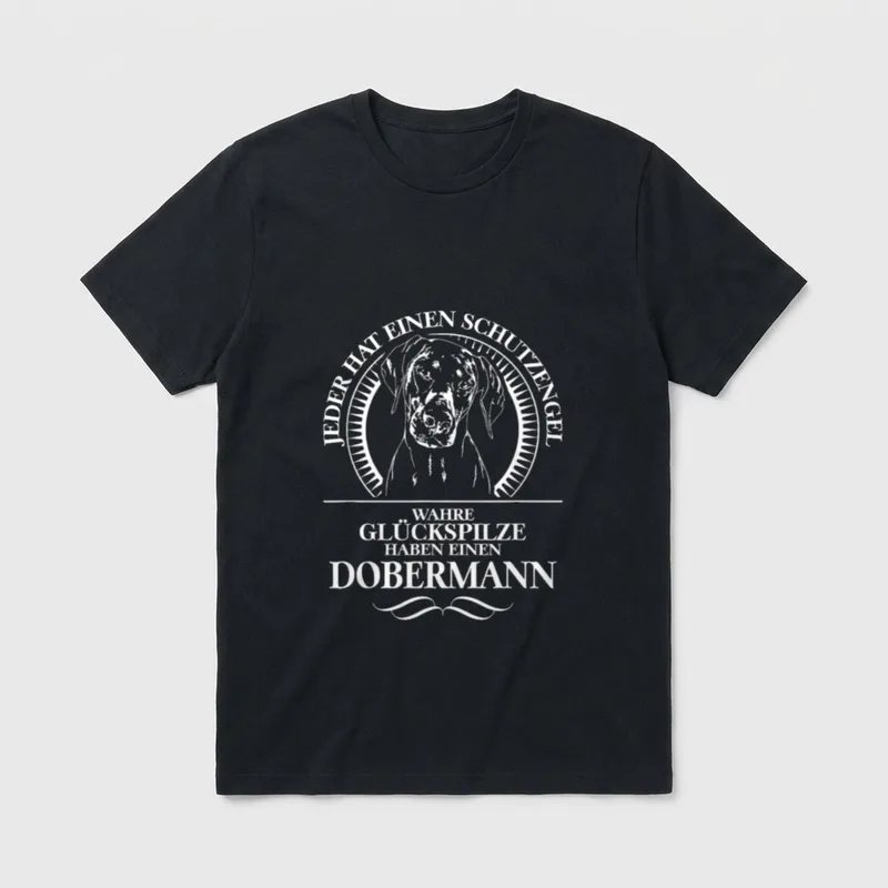 Dobermann Schutzengel Hund Hunde Spruch T-Shirt – Klassisches T-Shirt in Schwarz