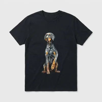 Aquarell Portrait Dobermann Pinscher T-Shirt – Klassisches T-Shirt in Schwarz