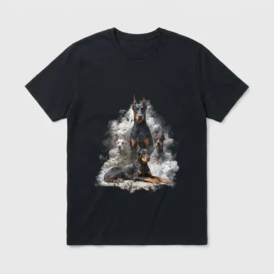 Niedliche Dobermann-Kunst für Männer T-Shirt – Klassisches T-Shirt in Schwarz