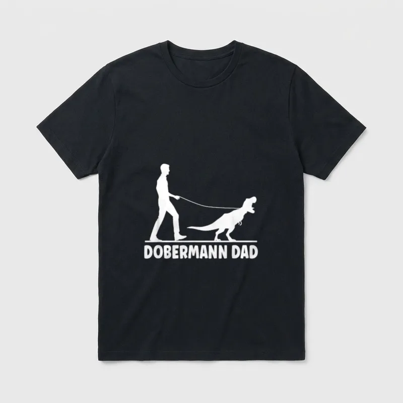 Dobermann Dad Dad T T-Shirt – Klassisches T-Shirt in Schwarz