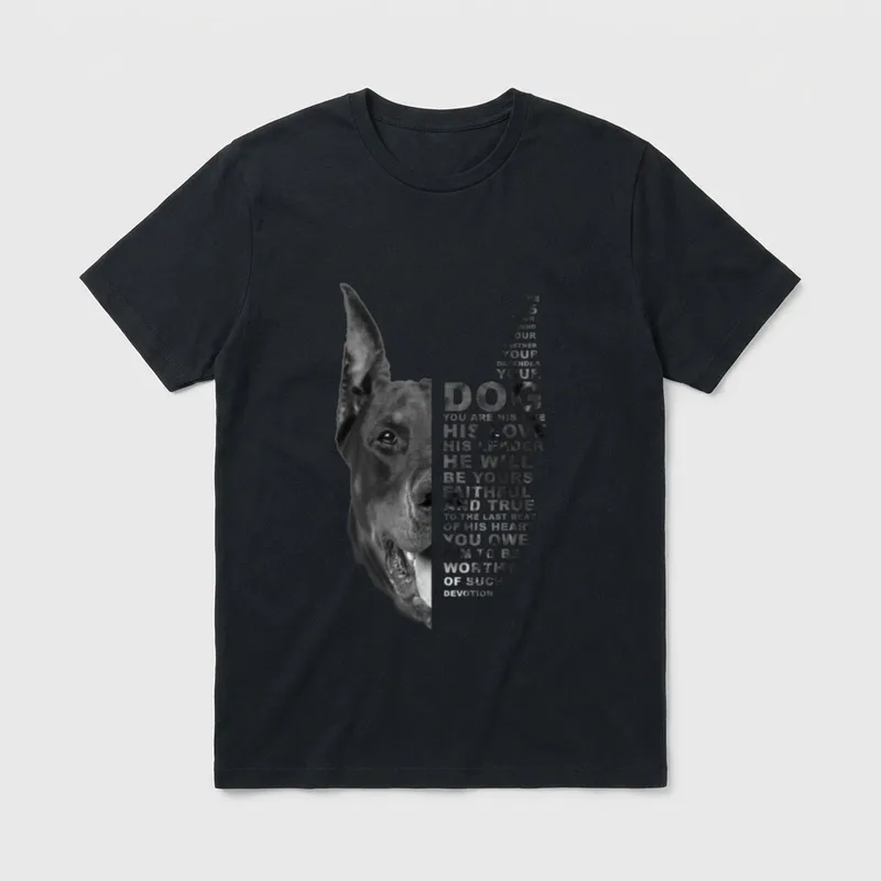 He Is Your Friend Dobermann T-Shirt – Klassisches T-Shirt in Schwarz