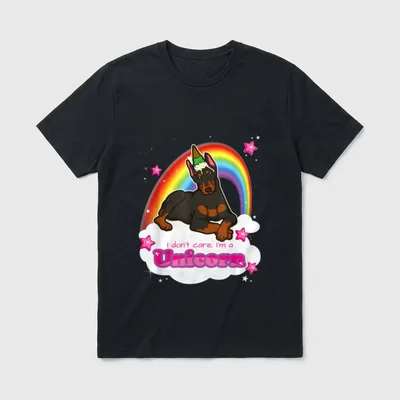 Dobermann Einhorn Idee T-Shirt – Klassisches T-Shirt in Schwarz