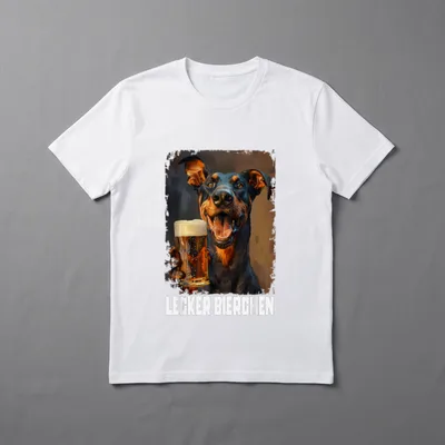 Lecker Bierchen Dobermann T-Shirt – Klassisches T-Shirt in Schwarz