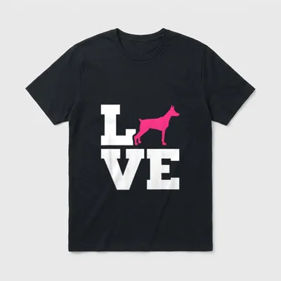Dobermann Liebe T-Shirt – Klassisches T-Shirt in Schwarz