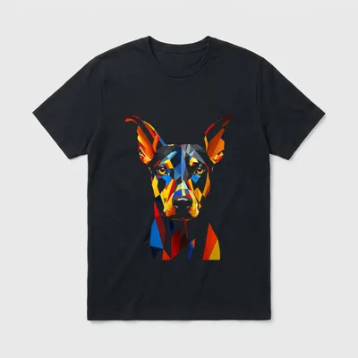 Dobermann Motiv Haustier Kunstwerk T-Shirt – Klassisches T-Shirt in Schwarz
