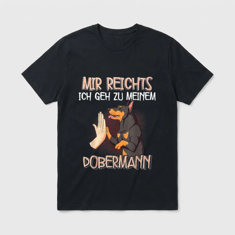 Dobermann T-Shirt 0067 – Klassisches T-Shirt in Schwarz
