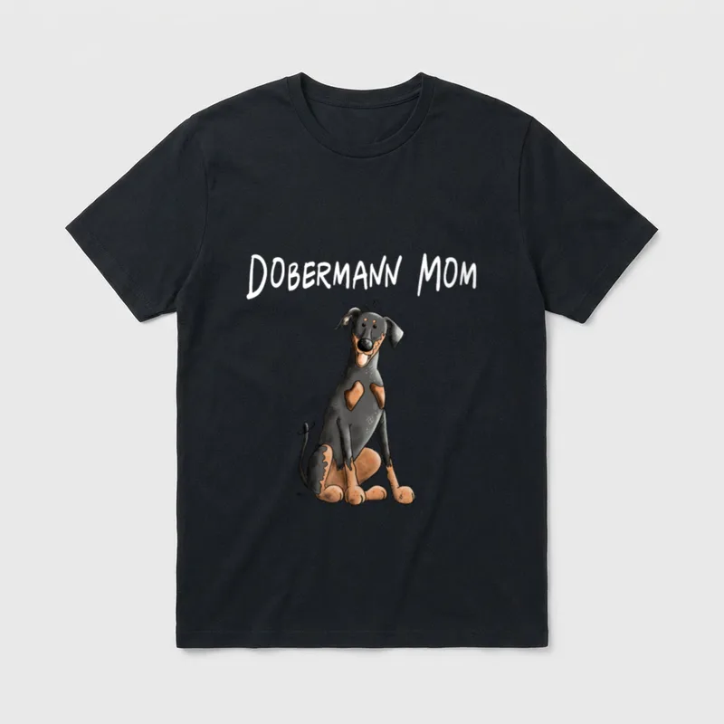 Dobermann Mama T fürs T-Shirt – Klassisches T-Shirt in Schwarz