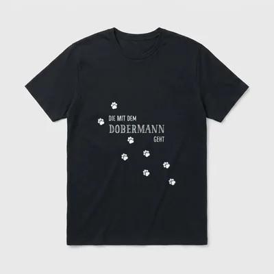 Hunde Die mit dem Dobermann geht T-Shirt – Klassisches T-Shirt in Schwarz