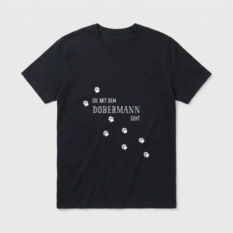 Hunde Die mit dem Dobermann geht T-Shirt – Klassisches T-Shirt in Schwarz