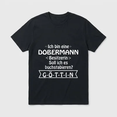 Dobermann Dobermann Hund T-Shirt 0084 – Klassisches T-Shirt in Schwarz