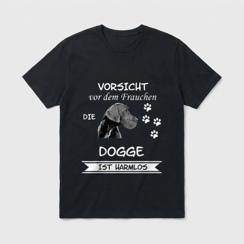 Vorsicht vor dem Frauchen Deutsche T-Shirt – Klassisches T-Shirt in Schwarz