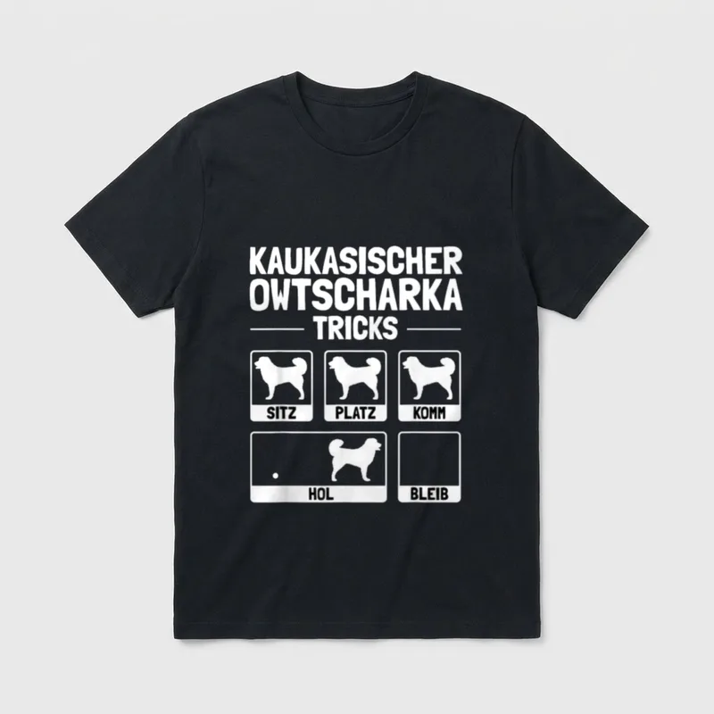 Lustiges Kaukasischer Owtscharka Hund T-Shirt – Klassisches T-Shirt in Schwarz