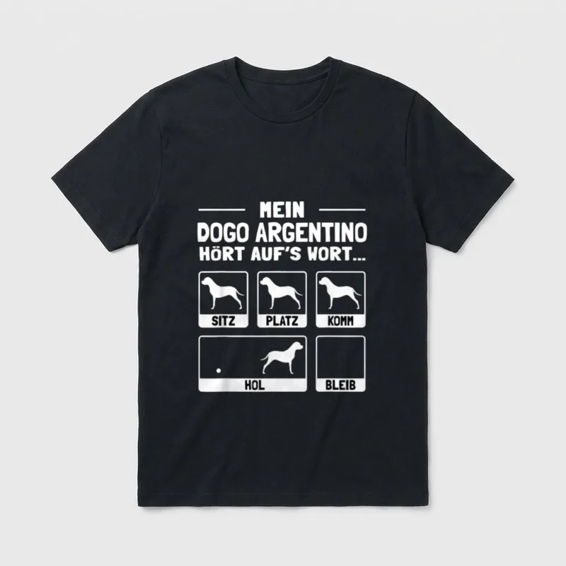 Dogo Argentino T-Shirt – Klassisches T-Shirt in Schwarz