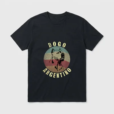 Dogo Argentino Dog Retro T-Shirt – Klassisches T-Shirt in Schwarz