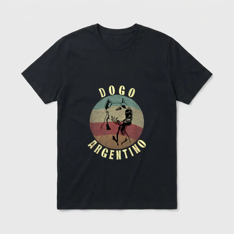 Dogo Argentino Dog Retro T-Shirt – Klassisches T-Shirt in Schwarz