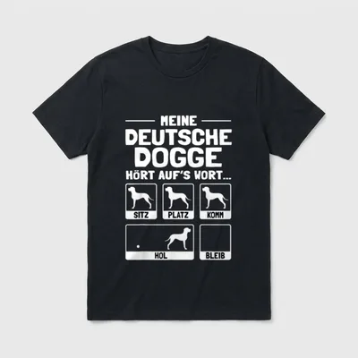 Deutsche Dogge T-Shirt 0045 – Klassisches T-Shirt in Schwarz