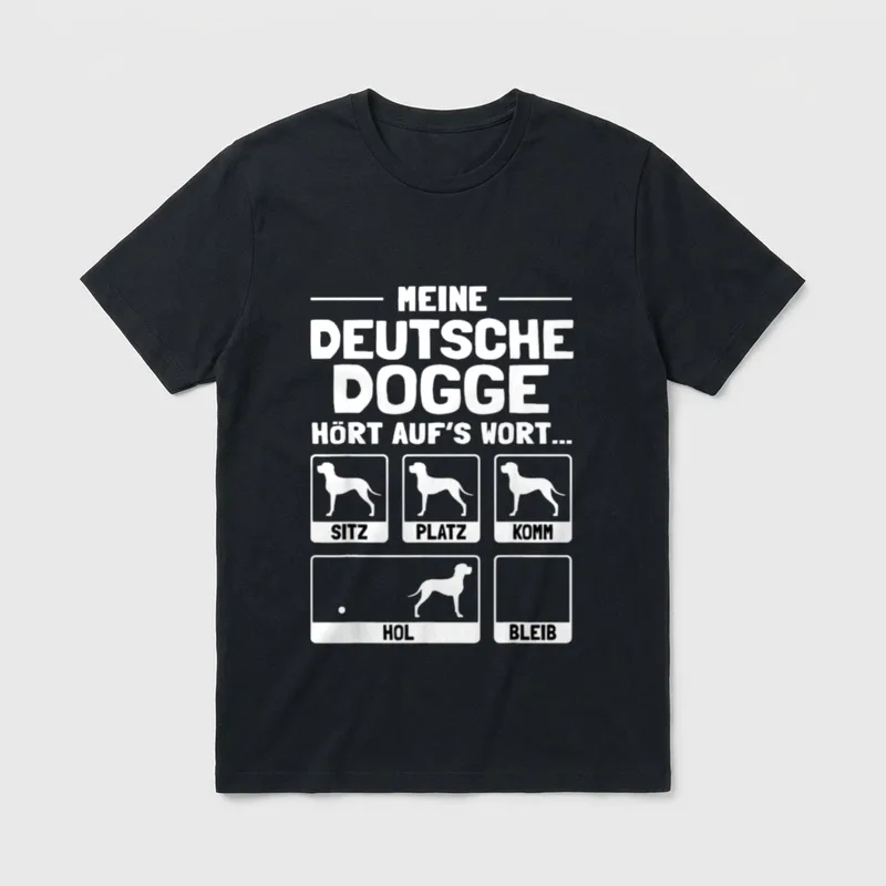 Deutsche Dogge T-Shirt 0045 – Klassisches T-Shirt in Schwarz