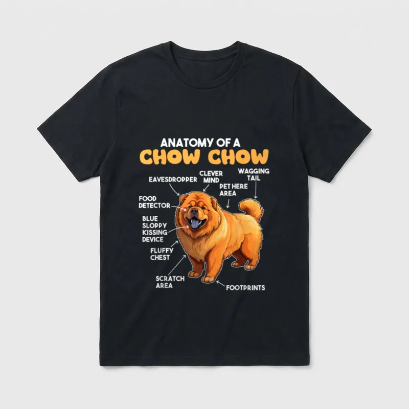Hunde Erklärung Anatomie eines T-Shirt – Klassisches T-Shirt in Schwarz