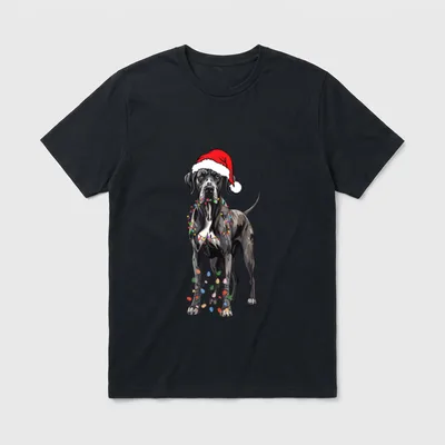 Weihnachten Deutsche Dogge T-Shirt – Klassisches T-Shirt in Schwarz