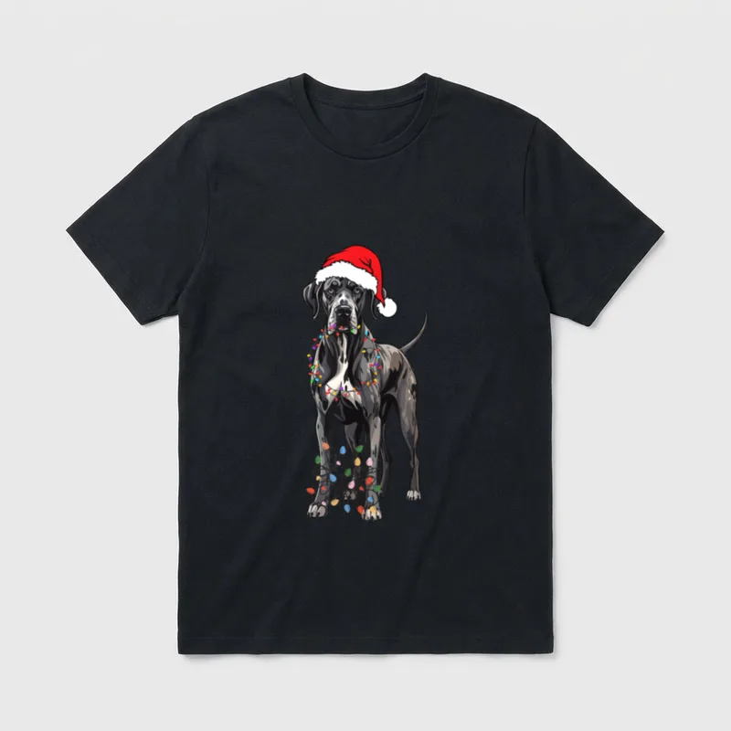 Weihnachten Deutsche Dogge T-Shirt – Klassisches T-Shirt in Schwarz