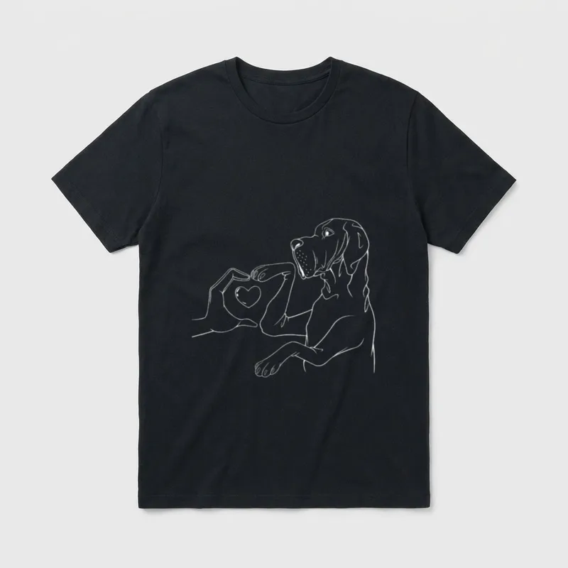 Deutsche Dogge Hund Deutscher T-Shirt 0050 – Klassisches T-Shirt in Schwarz