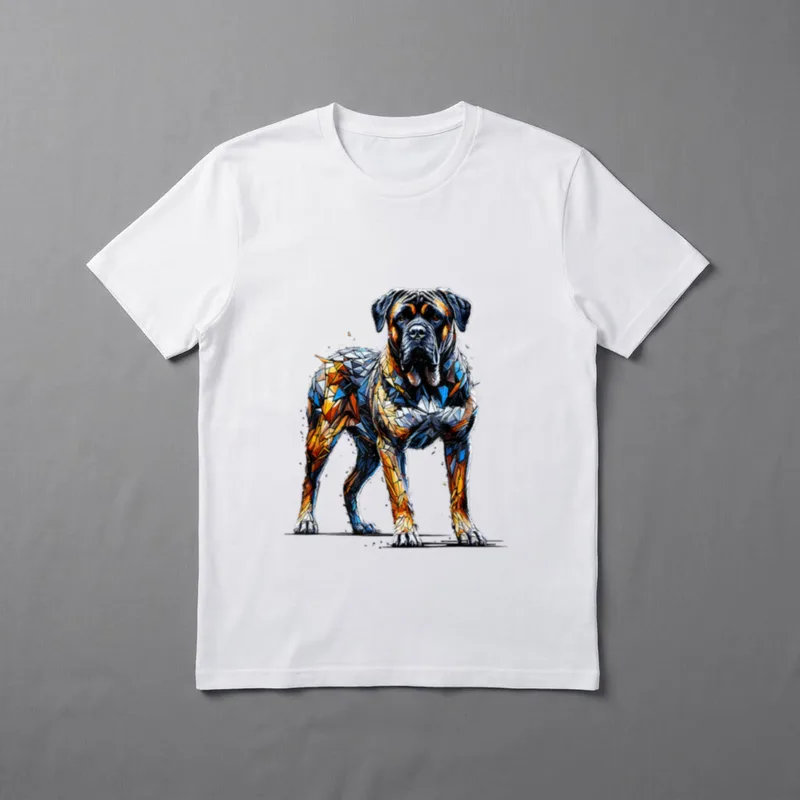 Polygon Art Boerboel Boerboels T-Shirt – Klassisches T-Shirt in Schwarz