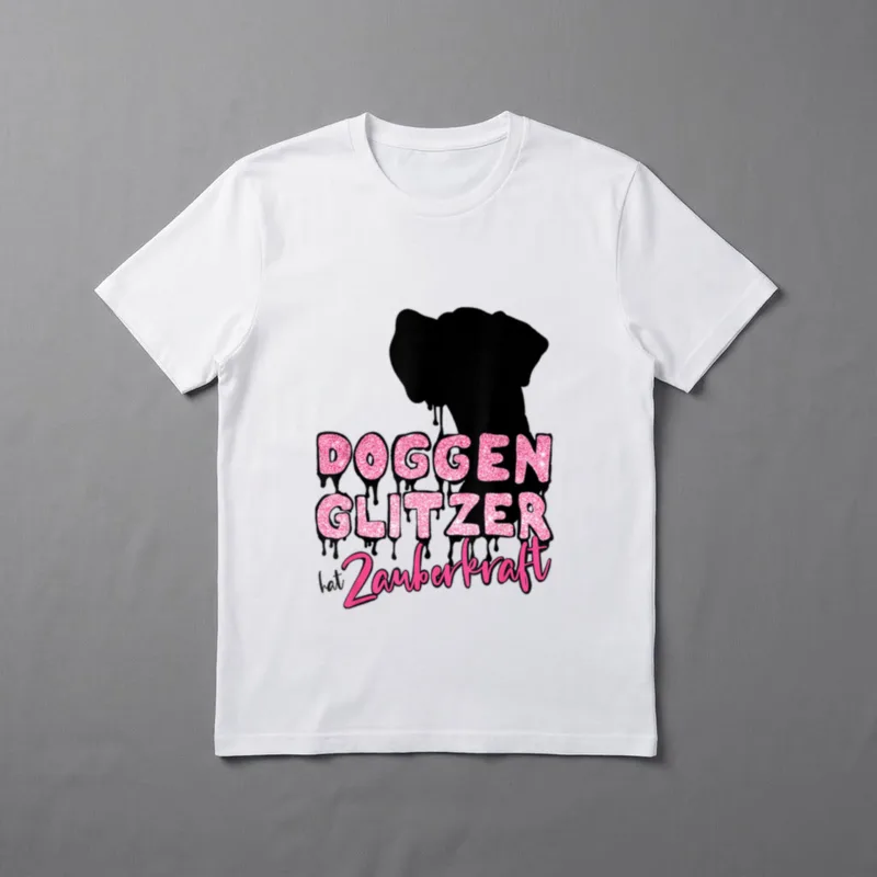 Deutsche Dogge Doggenglitzer hat T-Shirt – Klassisches T-Shirt in Schwarz