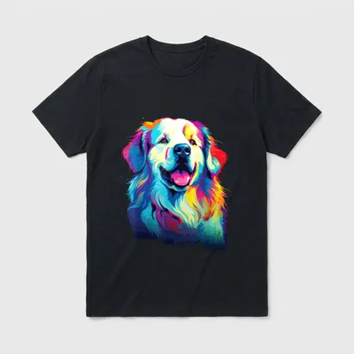 Wasserfarben Farbenfroher Pyrenäenberghund Hunde T-Shirt – Klassisches T-Shirt in Schwarz
