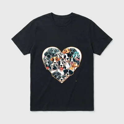 Deutsche Dogge Dogge Doggen T-Shirt 0077 – Klassisches T-Shirt in Schwarz