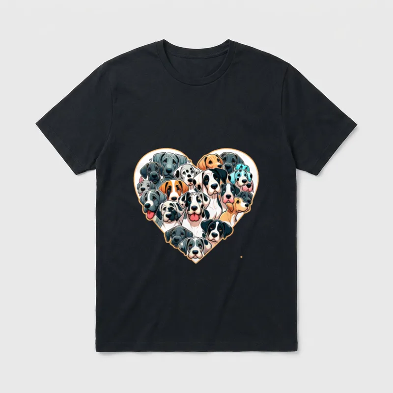 Deutsche Dogge Dogge Doggen T-Shirt 0077 – Klassisches T-Shirt in Schwarz