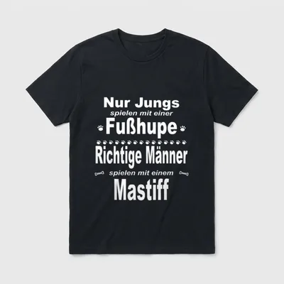 Mastiff Fußhupe Männer Mastiff T-Shirt – Klassisches T-Shirt in Schwarz