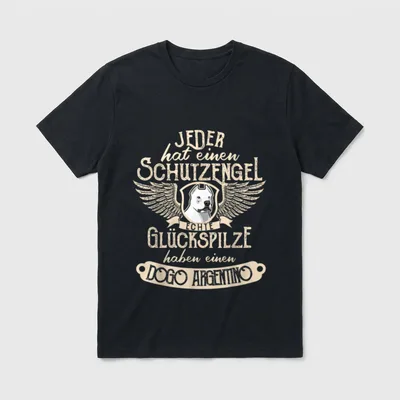 Dogo Argentino mit Schutzengel T-Shirt – Klassisches T-Shirt in Schwarz