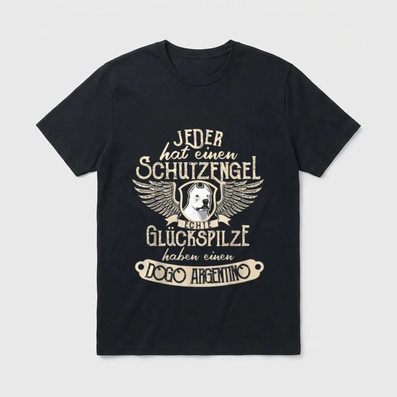Dogo Argentino mit Schutzengel T-Shirt – Klassisches T-Shirt in Schwarz