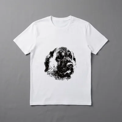 Kangal-Hirtenhund T-Shirt – Schwarz-Weiß Skizze eines Kangal-Hirtenhundkopfes im Profil – Klassisches T-Shirt in Schwarz
