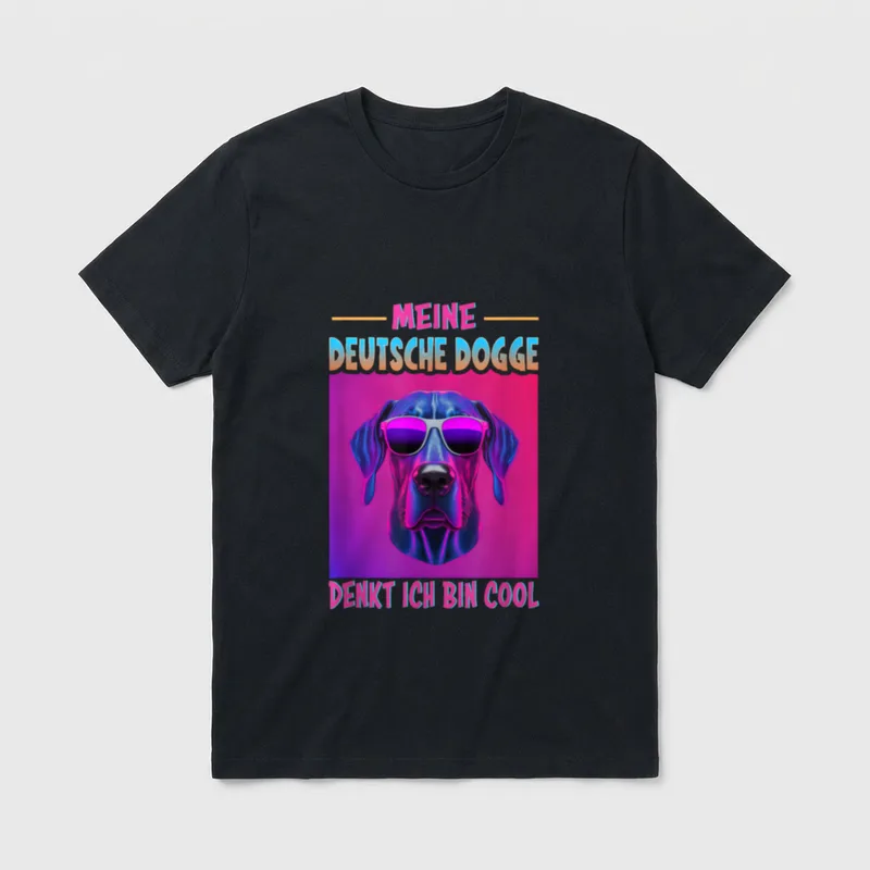 Meine Deutsche Dogge denkt T-Shirt – Klassisches T-Shirt in Schwarz