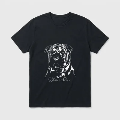 Shar Pei Hund Hunde Portrait T-Shirt – Klassisches T-Shirt in Schwarz