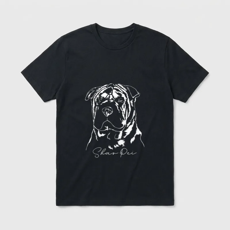Shar Pei Hund Hunde Portrait T-Shirt – Klassisches T-Shirt in Schwarz